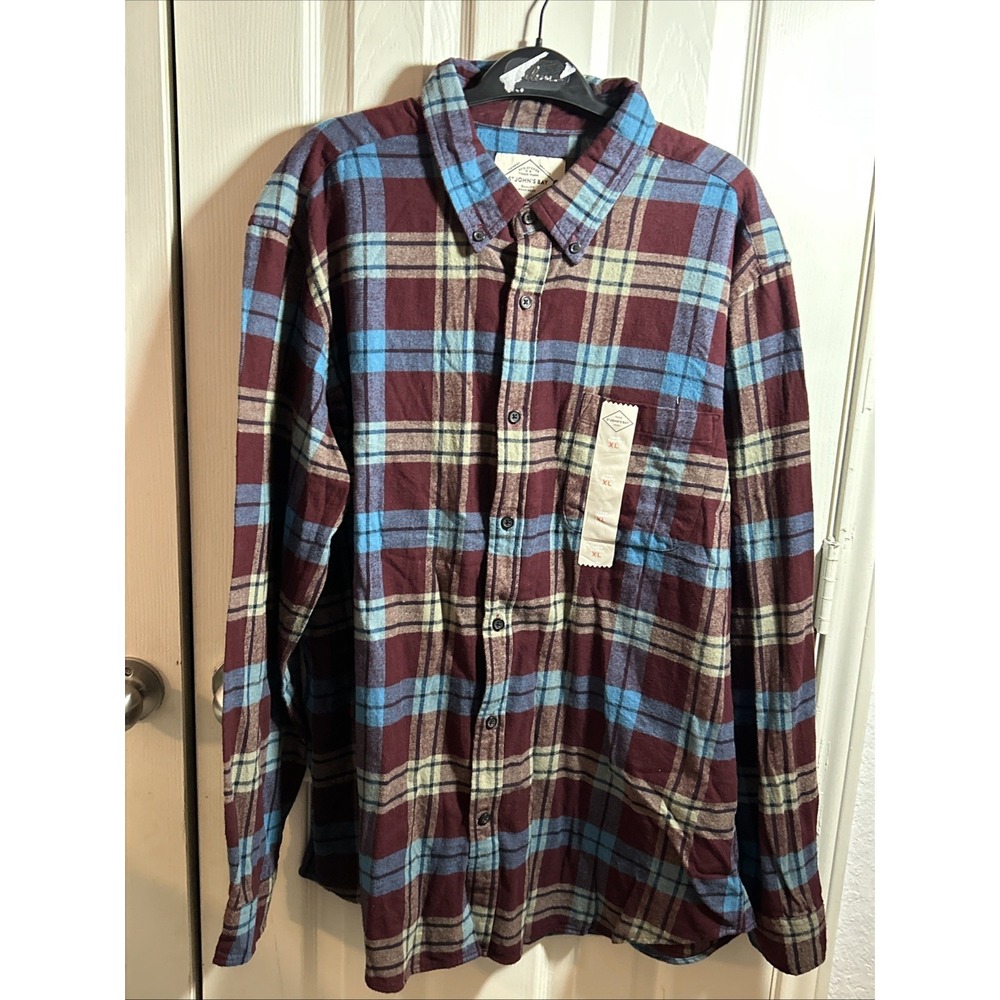 NWT‎ St. John's Bay Men's XL Plaid Flannel Shirt Cotton Soft